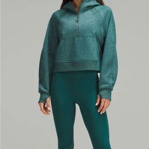 Lululemon athletica Scuba Oversized Half-Zip Hoodie Storm Teal/Silver Sparkle